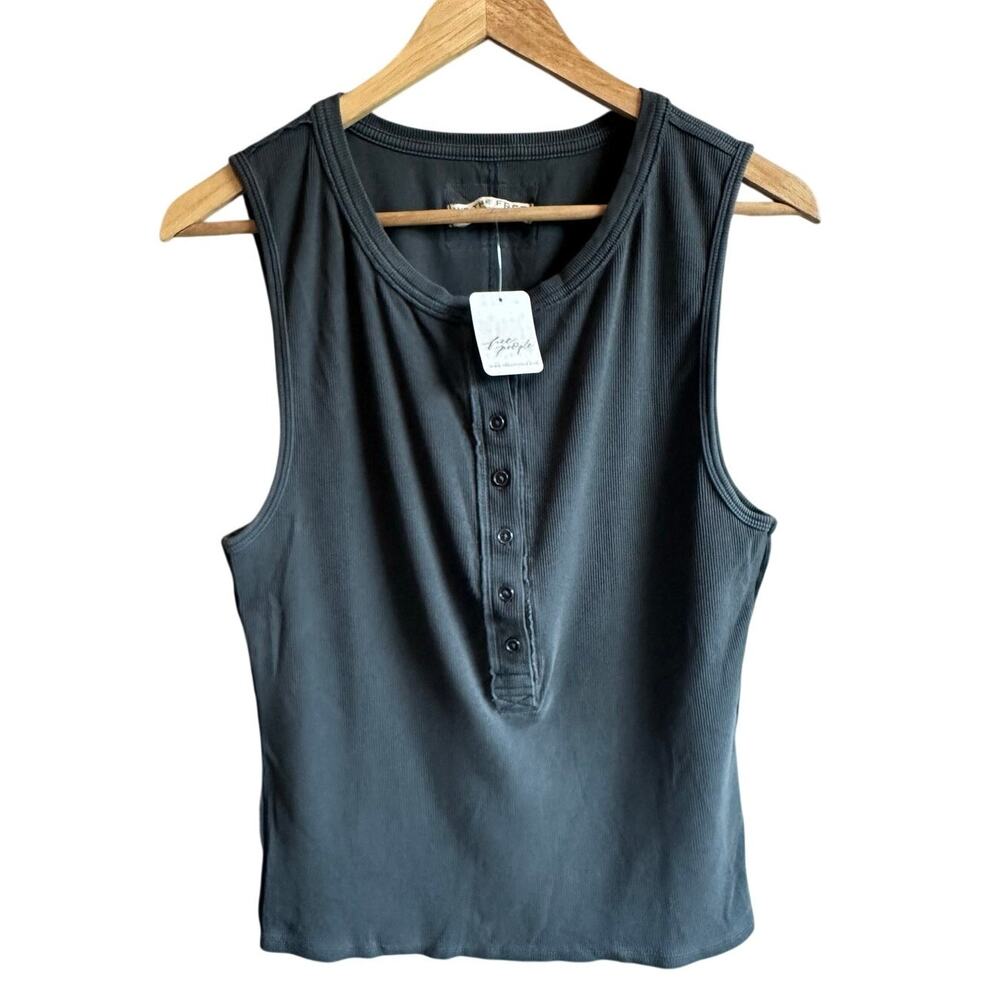 Free People We the Free Jamie Henley Tank Top Black L